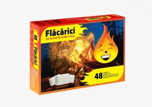 Pastile pentru aprins focul Flăcărici – 48 cuburi (32 cutii/bax)