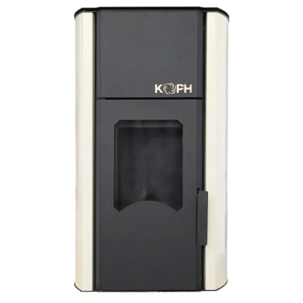 Pachet termosemineu cu peleti KOPH PM 30 kW, 200 mp, buncar peleti 30 kg, diametru cos fum ⌀80 mm, pompa recirculare si vas expansiune incorporate, Crem - imagine 5